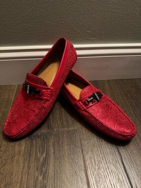 Men's Red Buckle Driving Loafer